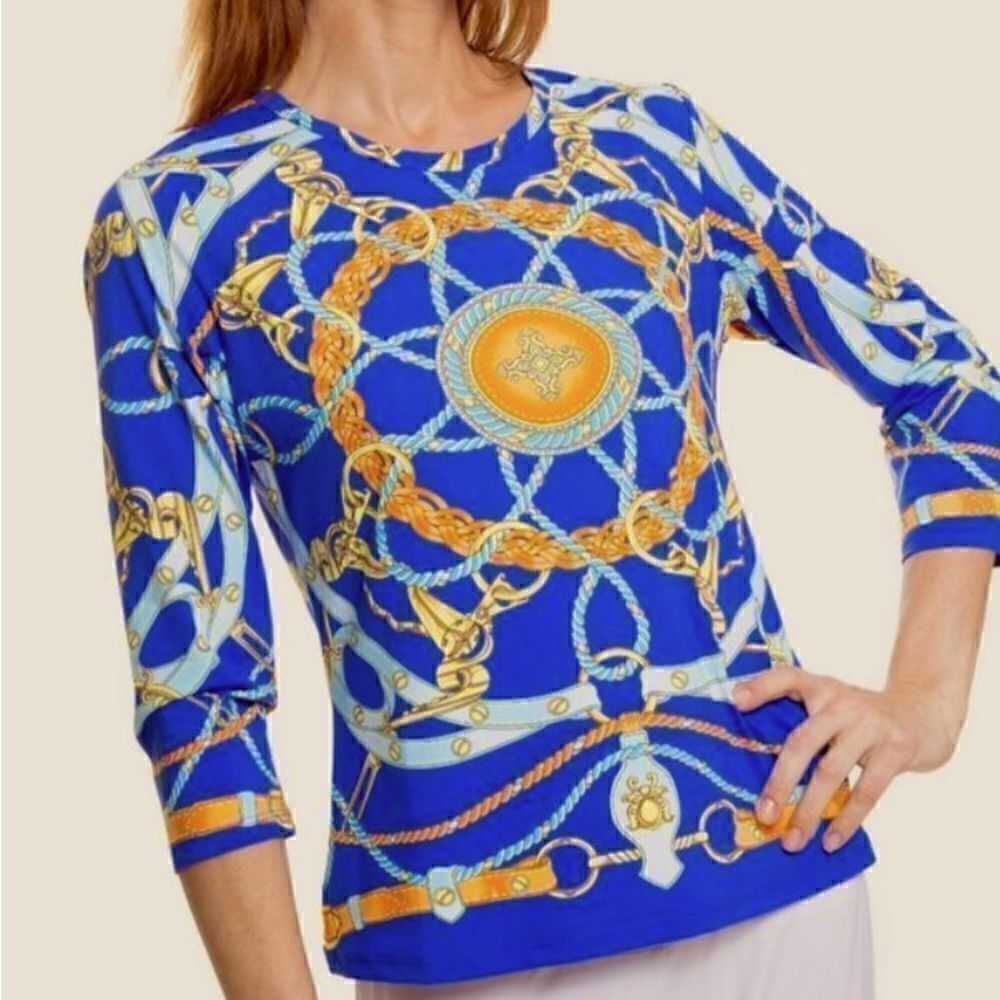 Vicceli Italy Multi Colored Top, S. Mandala,Sun, Chains